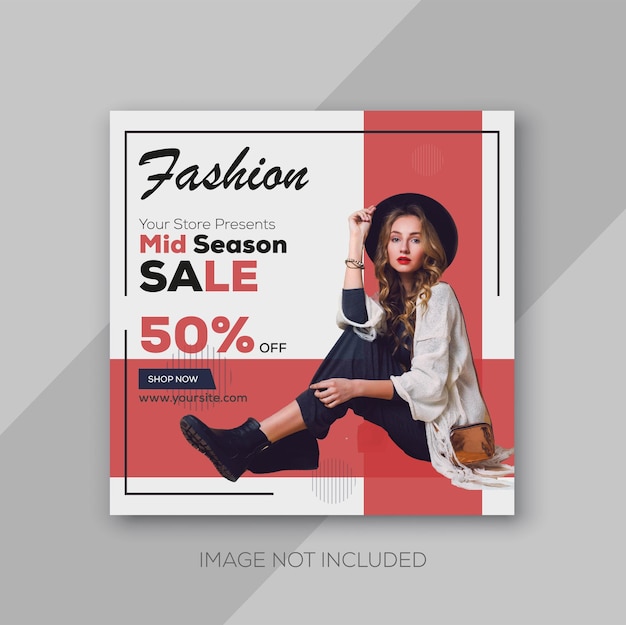 Modern fashion social media Instagram post template