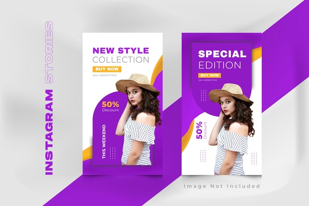 Vector modern fashion social media instagram stories banner template