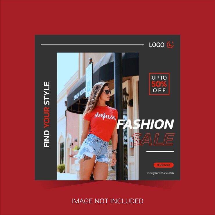 Vector modern fashion social media template