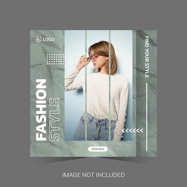 Vector modern fashion social media template