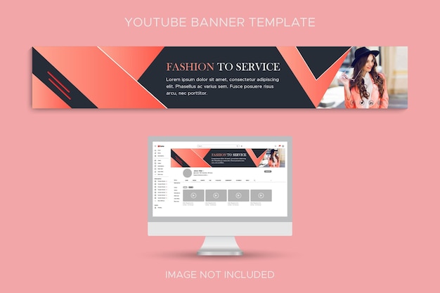 Vector modern fashion social media youtube channel profile banner template