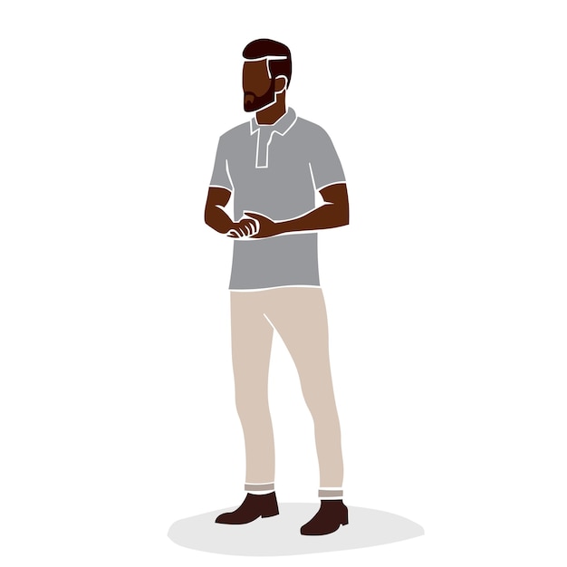 modern fashionable black man in elegant line art style vector abstract