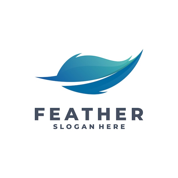 Modern feather logo vector