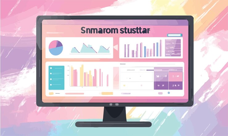 Vector modern financial dashboard illustration