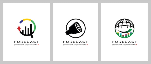 Modern financial forecast icon illustration logo design