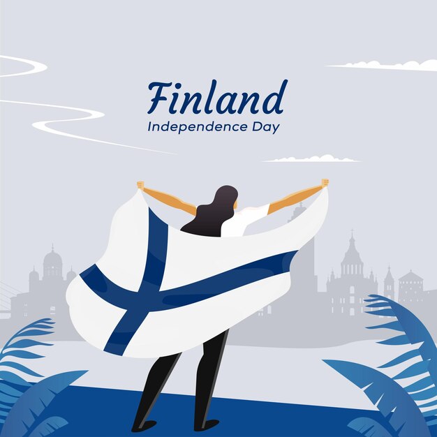 Modern Finland Independence Day Illustration