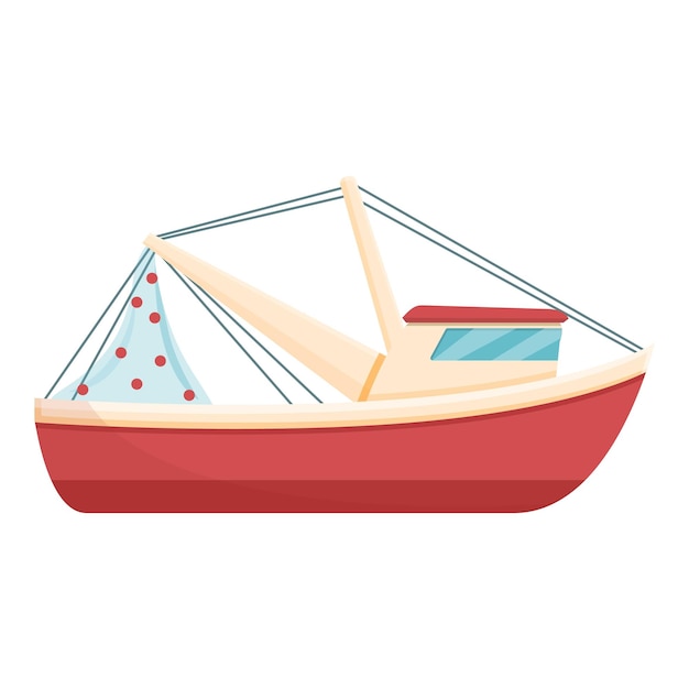 Vettore icona moderna di una barca da pesca caricatura di una moderna barca da pesca icona vettoriale per il web design isolata su sfondo bianco