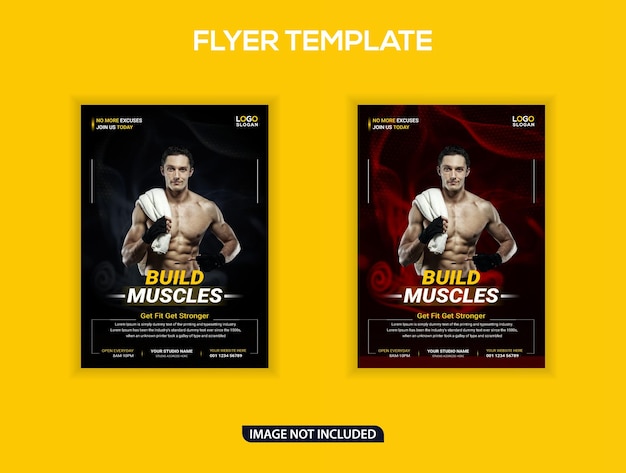 Modern fitness gym flyer template