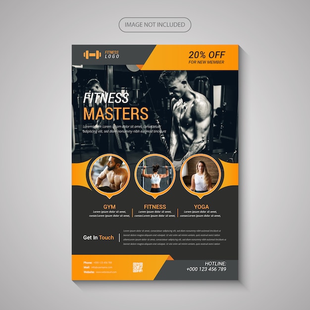 Вектор modern fitness & gym flyer