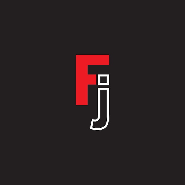 Vector modern fj logo design vector