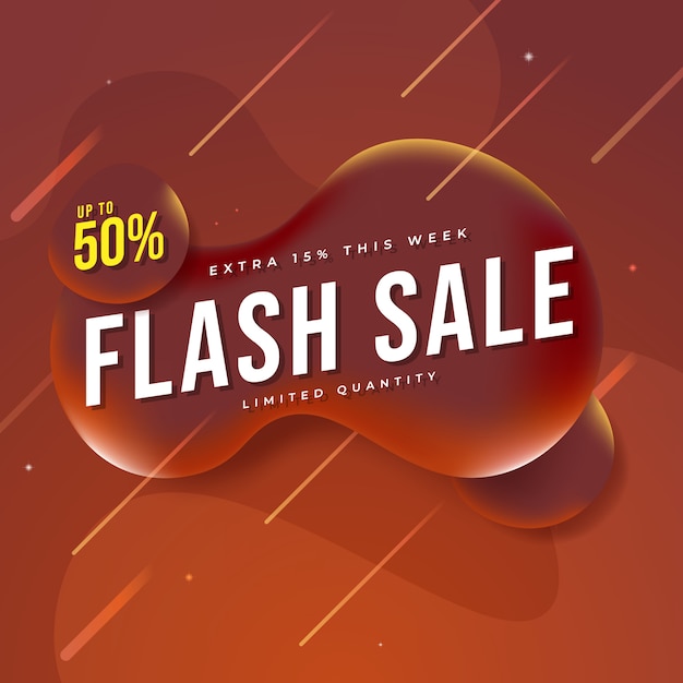 Modern flash sale banner on fluid