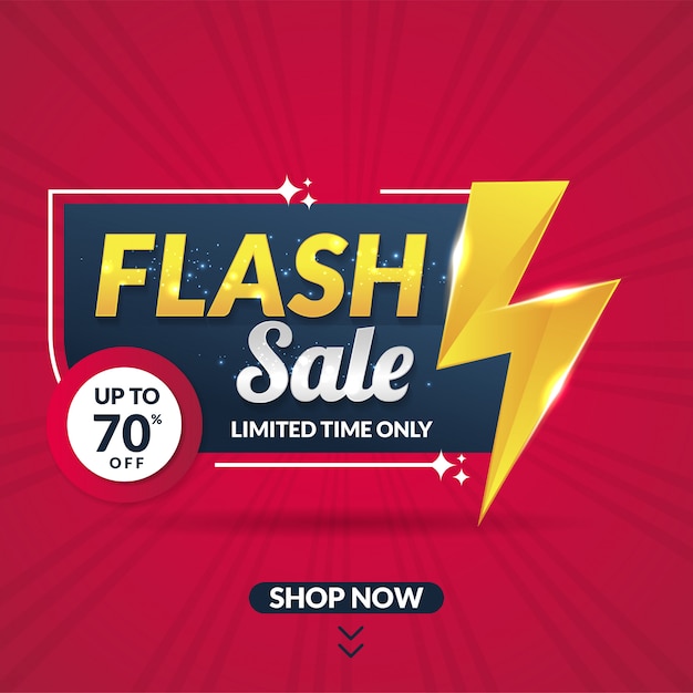 Modern flash sale promotion banner template for social media