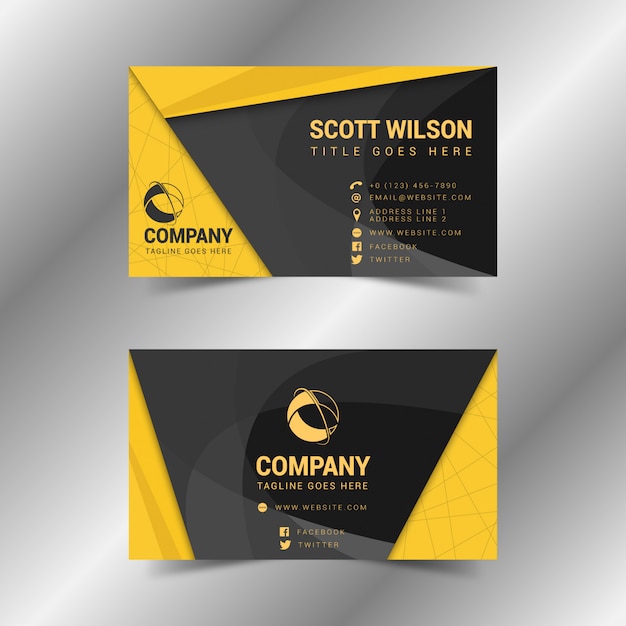 Vector modern flat abstract business visit card