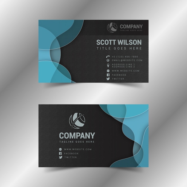 Modern flat abstract business visit card