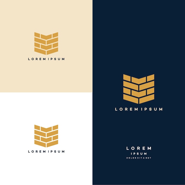 Modern flat brick logo, brick work simple modern logo template