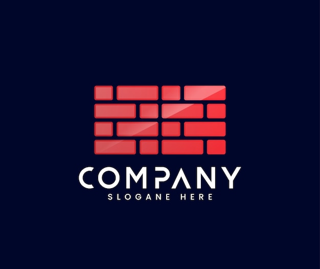 Modern flat Brick logo design