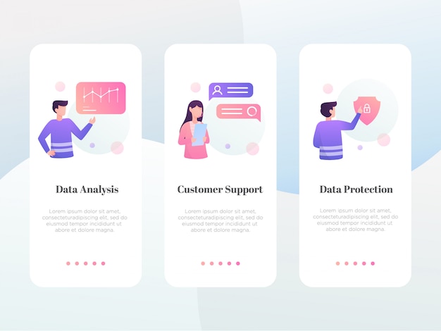 Vector modern flat business onboarding screen collection