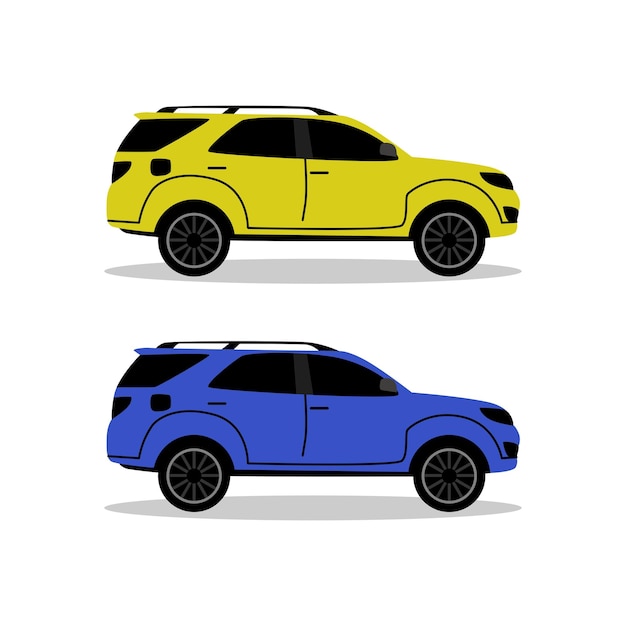 Modern flat car vector side view