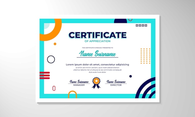 Vector modern flat certificate design template