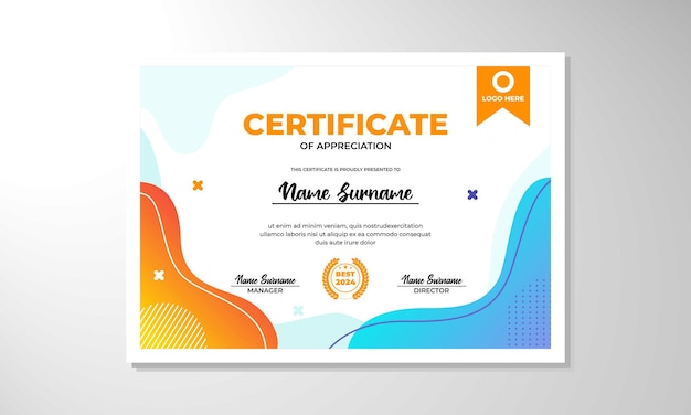 Vector modern flat certificate design template