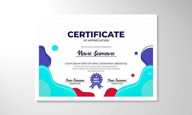 modern flat certificate design template