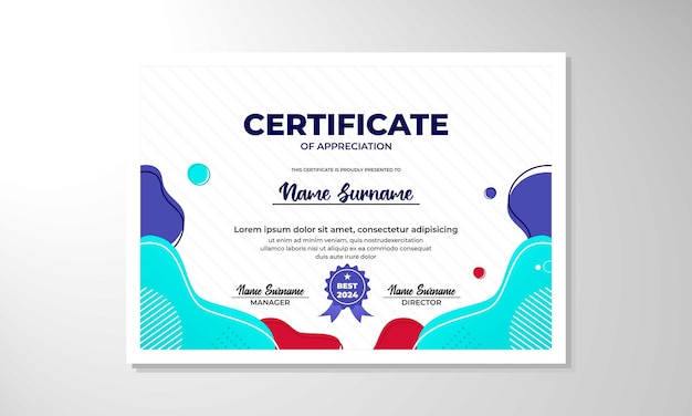 Vector modern flat certificate design template