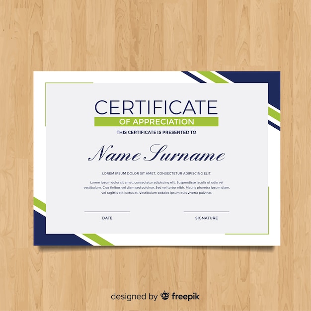 Vector modern flat certificate template