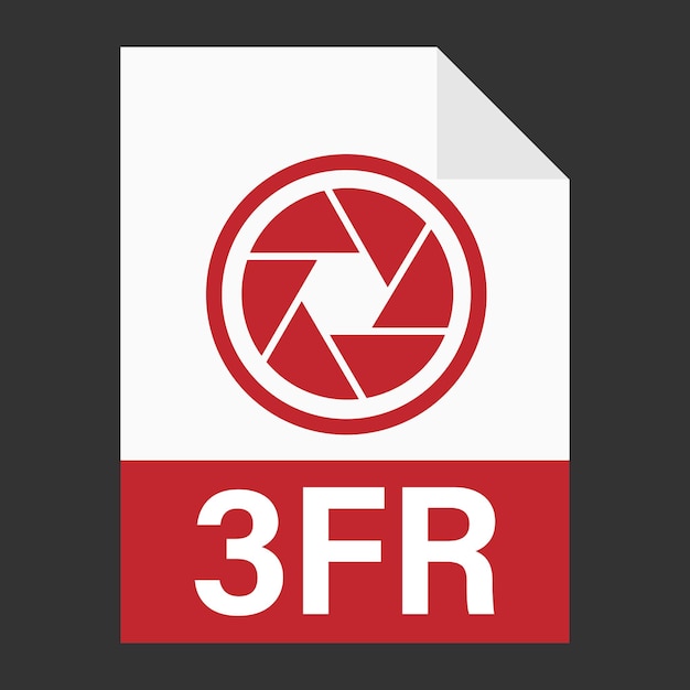 Modern flat design of 3FR file icon for web