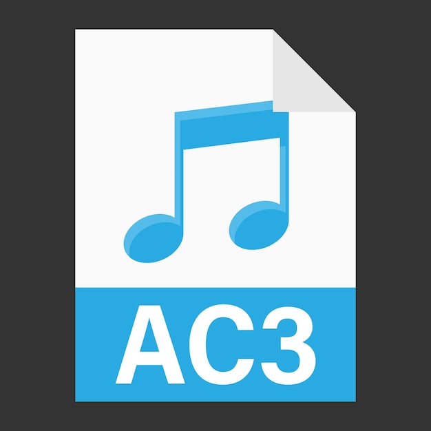 Modern flat design of ac3 file icon for web