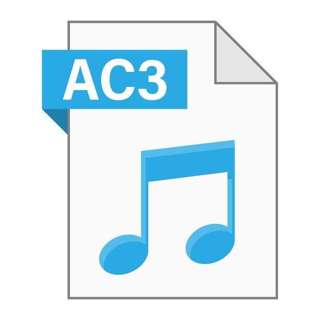 Modern flat design of AC3 file icon for web