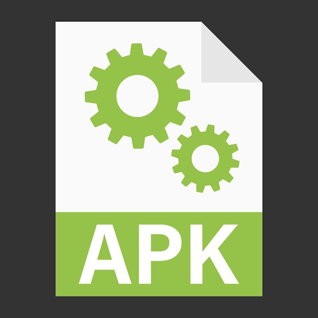 Modern flat design of APK file icon for web