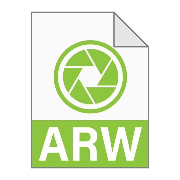 웹 간단한 스타일에 대한 ARW 파일 아이콘의 현대적인 평면 디자인
