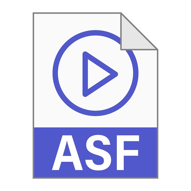 Modern flat design of asf file icon for web simple style