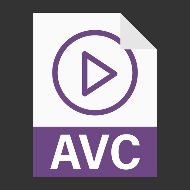 Modern flat design of AVC file icon for web