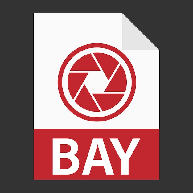 Modern flat design of bay file icon for web