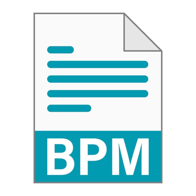 Современный плоский дизайн иконки файла BPM для Интернета. Простой стиль.