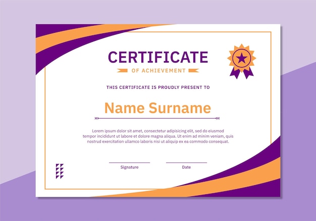 modern flat design certificate template
