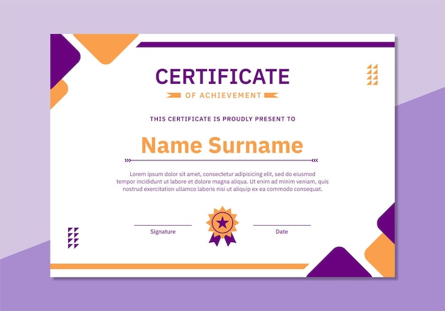 modern flat design certificate template