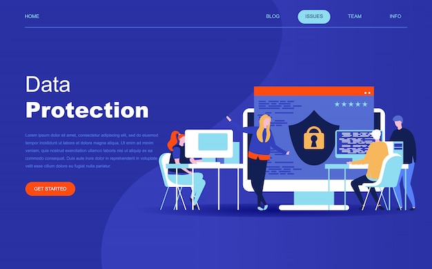 Vector modern flat design concept of data protection