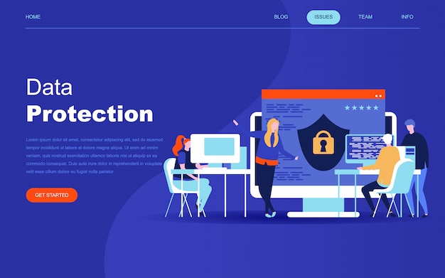 Modern flat design concept of data protection