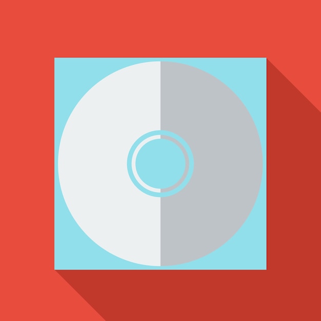 Vector modern flat design concept icon cd or dvd computer disk diskette vector illustration