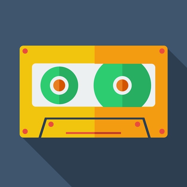 Modern flat design concept icon Tape recorder Vector illustration