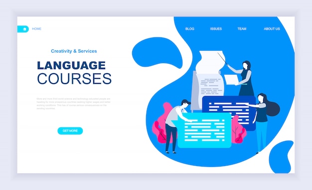 Vector modern flat design concept of language courses