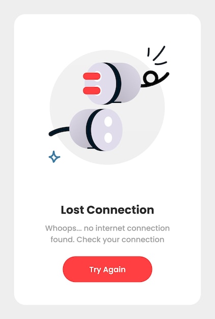 Modern flat design concept of no internet connection and lost connection popup design