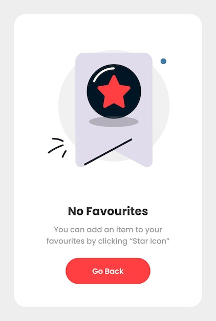Вектор Современная концепция плоского дизайна без фаворитов и пустого всплывающего окна фаворитов