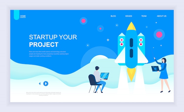 Startup your projectの現代フラットデザインコンセプト