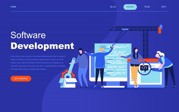 Modern flat design concept of software development