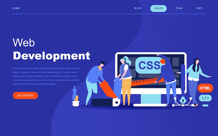 Vector modern flat design concept of web development