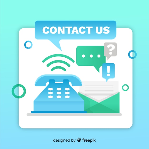 Vector modern flat design for contact us