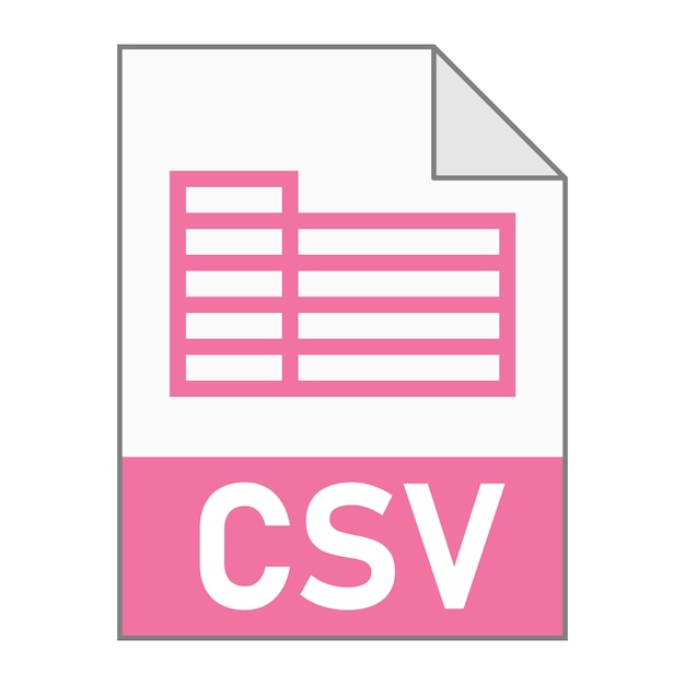 Modern flat design of CSV file icon for web Simple style